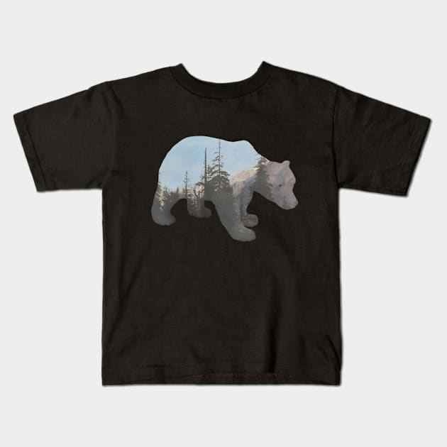 Mountain bear Kids T-Shirt by Geomhectic